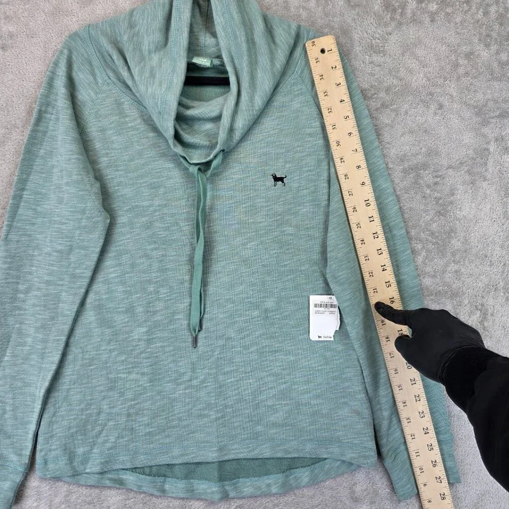 The Black Dog Sweatshirt Womens XS Green Chappy Cowlneck Pullover Long Sleeve - Picture 5 of 10